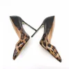 8cm 10cm 12cm Thin Heel Sexy Leopard Print Pointy Toe Stiletto High Heels Pumps Shoes Shiny Leather Wedding Ladies Party 220426