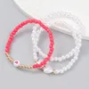 3pcs/set boho charm bracelet for women bead heart pearl wristチェーンサマービーチバングル美学ジュエリーギフト弾性ブレスレット