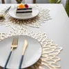 6pcs pvc placemat لمطاولة الطعام جوفاء وسادات كوستر السقوف وعاء الحصير 220610