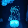 أضواء الليل Kirito Asونا تقبيل أنيمي مصباح kawaii غرفة ديكور مانغا أدوات السيف الفن الانترنت تمثال الصمام الخفيفة هدية عيد