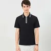 Camisa polo de alta qualidade Verão de manga curta zíper camisa masculina polo nylon / spandex camisa casual sólido tops macho 220408