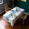 Rechteckige Tischdecken für den Esstisch, Baumwoll-Leinenstoff, rustikale Bauernhaus-Küchen-Couchtischdecke