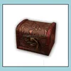 小さなヴィンテージのトリンケット箱木製の宝石棚の収納ボックスの宝箱のケースホームクラフトの装飾ランダムなパターンドロップデリバリー2021の包装