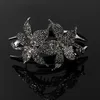 Double Flower Rhinestone Hair Claws Clip For Women Party Ponytail Holder Elegant Hairpins Barrettes Hair Accessories