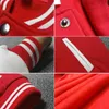 Jaquetas de jaquetas de manga de manga uniforme de faculdade homens homens do time do colégio Jaqueta de beisebol Letterman Coat Girl Boy Maroon Maroon Red Navy Bluemen's