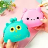 15 Styles Mini étuis pour animaux sac de rangement Kawaii bonbons hibou portefeuille Silicone petite pochette mignon porte-monnaie pour fille clés en caoutchouc