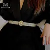 Bälten Kvinnor Pearls Belt Fashion Elegant Rhinestones Crystal Elastic Chain for Dress Designer Midjeband 159