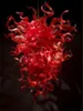 Hängslampor röda 100% munblåst borosilikat chihuly stil handglas antik ljuskrona ljusenlig