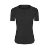 L156 Mesh Stitching Ice-Feel Traspirante Yoga Top Donna Back Foro aperto Abbigliamento fitness Manica corta Asciugatura rapida Camicie sportive leggere