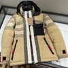 Down Puffer Jacket för män 2xl brun reversibel återvunnen nylon huva parkas designer vinterrock