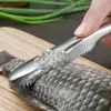 Accessoires de cuisine, grattoir de nettoyage, brosse pour enlever les écailles de poisson, Portable en acier inoxydable, élimination rapide des écailles de poisson 413 D3