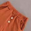 Citgeett Wiosna jesienna zima 0-24m maluch baby chłopca dziewczyna 2-częściowy zestaw w paski długie rękawy top N Buttons Pants Zestaw Baby Outfit J220711