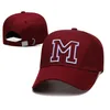 New Arrival letter M Curved visor Casquette baseball Cap women gorras summer Golf sports Adjustable dad hats for men hip hop Snapback Caps bone