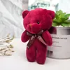 12 cm Plush Toy Cute Teddy Bear Plush Keychains Chain Children039S Schoolbag Decoration Fashion Pendant DHL7127540