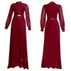 Ethnic Clothing Robe Africaine Długie rękawe sukienki dla kobiet 2022 Elegancka suknia ślubna muzułmańska chifon abaya turecka Dubai Kaftan D269R