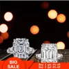 Anillos de clúster Vecalon 100% real 925 Sterling Silver Promise Ring EMELD ASSCER CUT SONA 5A CZ Baraba de boda de compromiso de lujo para mujer