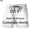 DIY Personnalisé Design Shorts Hommes Femmes 3D Imprimé Propre Image Star Chanteur Anime Dessin Animé Style Décontracté Plage X247 220706