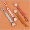 Pacifiers New Baby Sile Bead Teethe Pacifier Beech Clip Chain Infant Nipp Dh8Dy
