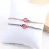 Chaîne à maillons de haute qualité plaqué or cuivre boîte bracelets pour femmes à la mode élégant charmant mousseux fraise Zircon bijoux de fête Inte22