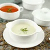 Fabrik Großhandel Suppenschüsseln 176x51mm Weißer Keramik Dessert Salat Bisque-Suppenschüssel