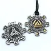 Colares pendentes de estilo nórdico vintage Triângulo Viking Metal Punk Colar para homens místicos runas amulet jóias