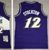 Niestandardowe młodzieżowe dziecięce męskie koszulki do koszykówki 32 Karl 12 John Malone Stockton 30 Carlos 7 Pete Arroyo Maravich Retro Jersey