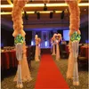 Украшение вечеринки 10шт/лот акриловый хрустальный свадебный центральный центр высокий цветочный стенд.