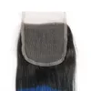 Fasci di capelli umani lisci brasiliani Ombre 1B/blu