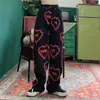Винтажная уличная одежда Красивая темная любовь Печать Свободный парень Повседневная прямые брюки Женские брюки Harajuku Ffuls 220325