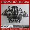 Corpo + Tampa de Tanque para Honda CBR-125 CBR 125 R CC CBR 125R 125cc 02-06 Bodywork 124No.17 CB125RR CBR125R 02 03 04 05 06 CBR-125R 2002 2003 2004 2005 2006 Fairing Dourado Black