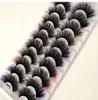 Épais Multicouche Entrecroisé Couleur Faux Cils Extensions 10 Paires Ensemble Lumière Douce Réutilisable Fabriqué À La Main Bouclés Vison Faux Cils Maquillage Pour Les Yeux Facile à Porter DHL