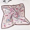 Silk Scarf Women 70 70cm new Dragonfly Print Decorative Scarf Small Squares Head Scarf Bag Decorative Scarves