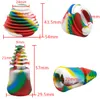 Hookahs Cap Silicon Stoppers Lids Kit bag Drip Tip Cover Silicone Rubber Caps For smoking Water pipe glass bong Dust-proof leak-proof 5 color