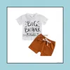 Kleidung Sets Baby Kinder Baby Mutterschaft Jungen Outfits Infant Brief Drucken Tops und Shorts 2 Teile/satz S Dhat0