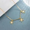 Zincirler Kadınlar Küçük Kolye Pentagram Küpeler 2 PCS Set Famal Gold Dolu Yıldız Kpop Tiny Kızlar Heal22