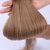 امتدادات شعر الإنسان Micro Loop سهلة التثبيت في منزل حلقة Microring Hairs امتداد أشقر بني أسود مستقيم 40pcs