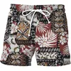 Shorts verão impressão 3d roupa de banho masculina moda flores praia havaiana secagem rápida casual férias shortsmen