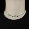 2021 Valentijnsdag Gift Luxe 5mm Hart Choker Ketting Pave Rood Groen Blauw Wit Kristal Sieraden voor Dames Mooie Brincos