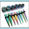Plugs Tunnels Body Jewelry 36Pcs/Set 1.6-10Mm 316L Tapers Ear Gauge Stretching Kit Piercing For Women Men Dhyll