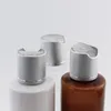 200ml 30pcs Clear Empty Lotion Bottles With Disc Top Cap Brown Shampoo Plastic Bottle 200cc Containers