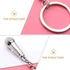 Keychains 3Pcs Microphone Shaped 3D Mic Pendant Design Key Rings Unique Pendants