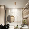 Stair LED Lâmpada Pingente Simples Moderno High-Rise Vazio Sala de estar Criativa Personalidade Linha Linha Lâmpada Lustre para Villa Hall