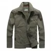 Giacche da uomo Primavera Autunno Giacca militare Uomo Cotone Casual Multi-tasca Lettera Ricamo Volo Bomber Cappotto lavato Taglia maschile 6XLUomo