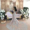 Luxurious Rhinestone Crystal Wedding Dresses High Neck Beads Applique Long Sleeves Mermaid Bridal Dress Dubai Wedding Gown 2022 DD