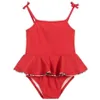 여름 패션 소녀 수영복 아기 원피스 수영복 아이의 옷 격자 무늬 어린이 옷 80-150cm2574