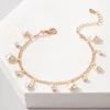 Bracelets de charme Summer Beach Pearl Pendentif incrusté Bracelet de cheville unique serti de diamantsCharm Lars22