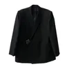 Kvinnors kostymer Kvinnor Blazers Kvinna 2022 L￶st l￥ng svart blazerkl￤nning Kvinnor Jackor Jackor Party Formal Wear Solid hackad gata