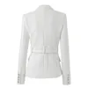 BL019豪華なビジネスウーマンファッションスタイルインフルエンサーデザイン女性ホワイトテクスチャブレザー
