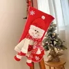 Staque de Natal Papai Noel Gifra Saco de Candy Sock Snow boneco de neve meias de natal árvore pendurada Decorações meias infantil sacos de doces BH7264 TYJ