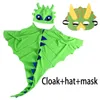 Halloween Party Dinosaur Cape Dragon Hooded Cloak Masks Set Festival Cosplay Costume